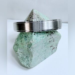 Silpada Vintage Brushed & Polished Sterling Silver Beveled Cuff Bracelet Unisex